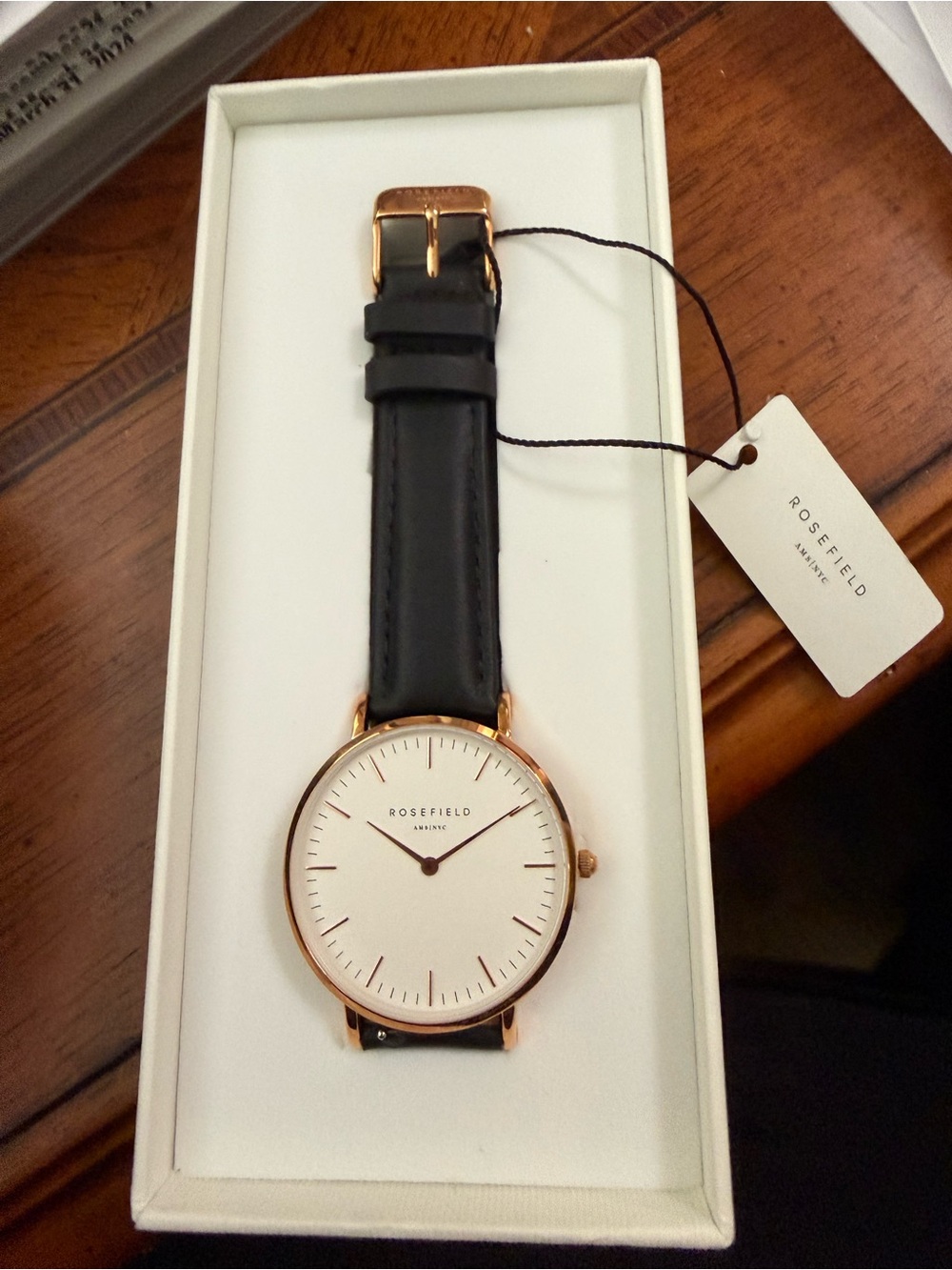 Rosefield Women's Brown Leather Watch with Rose Gold Case